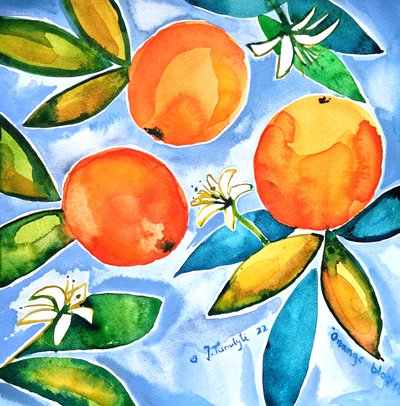 Levende orange blomster af Julija Belickienė