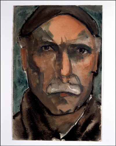 Selvportræt (akvarel på papir) af Julio Gonzalez
