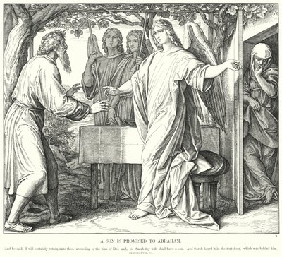 En søn er lovet til Abraham (gravering) af Julius (after) Schnorr von Carolsfeld