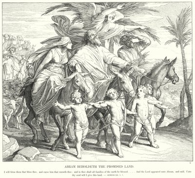 Abram Beholdeth det forjættede land (gravering) af Julius (after) Schnorr von Carolsfeld