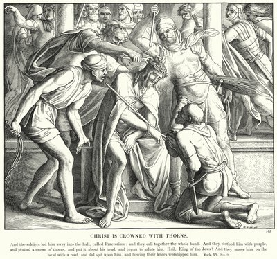 Kristus er kronet med torne (gravering) af Julius (after) Schnorr von Carolsfeld