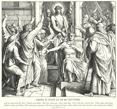 Kristus er overgivet til at blive korsfæstet (gravering) af Julius (after) Schnorr von Carolsfeld