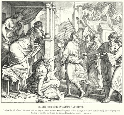 David foragtet af Sauls datter (gravering) af Julius (after) Schnorr von Carolsfeld
