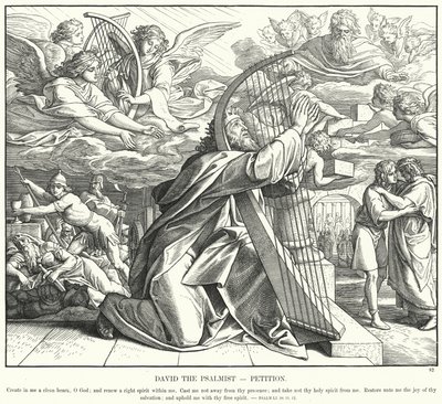 Salmisten David, Andragende (gravering) af Julius (after) Schnorr von Carolsfeld