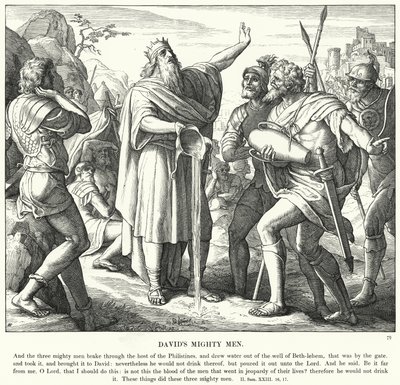 Davids mægtige mænd (gravering) af Julius (after) Schnorr von Carolsfeld