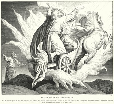 Elias taget op i himlen (gravering) af Julius (after) Schnorr von Carolsfeld
