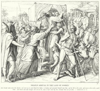 Israels ankomst til landet Goshen (gravering) af Julius (after) Schnorr von Carolsfeld