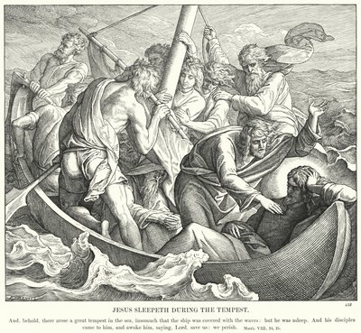 Jesus sover under stormen (gravering) af Julius (after) Schnorr von Carolsfeld