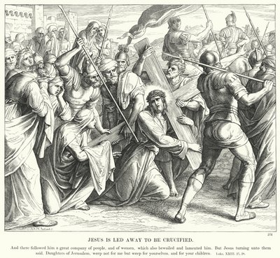 Jesus bliver ført bort for at blive korsfæstet (gravering) af Julius (after) Schnorr von Carolsfeld