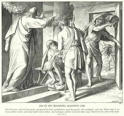 Job i sin sorg velsigner Gud (gravering) af Julius (after) Schnorr von Carolsfeld