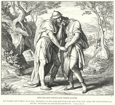 Jonathans pagt med David (gravering) af Julius (after) Schnorr von Carolsfeld
