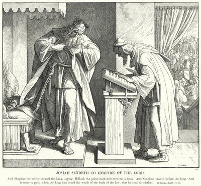 Josiah Sendeth for at spørge Herren (gravering) af Julius (after) Schnorr von Carolsfeld