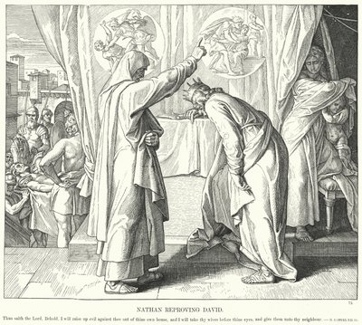 Nathan irettesætter David (gravering) af Julius (after) Schnorr von Carolsfeld