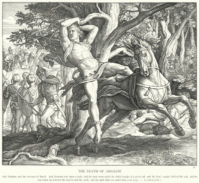Absaloms død (gravering) af Julius (after) Schnorr von Carolsfeld