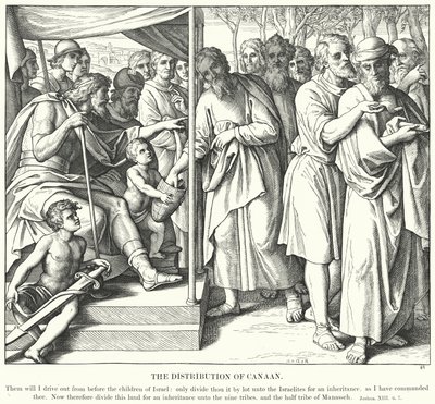 Kanaans fordeling (gravering) af Julius (after) Schnorr von Carolsfeld