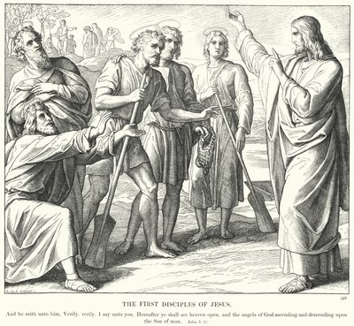 Jesu første disciple (gravering) af Julius (after) Schnorr von Carolsfeld
