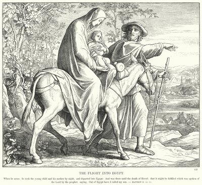 Flugten til Egypten (gravering) af Julius (after) Schnorr von Carolsfeld