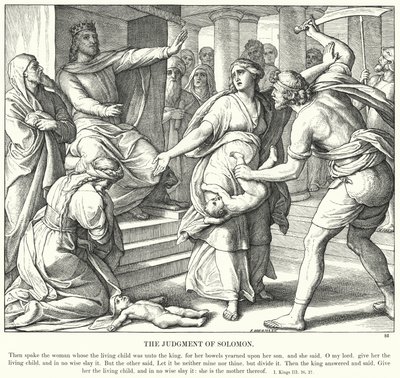 Salomons dom (stik) af Julius (after) Schnorr von Carolsfeld