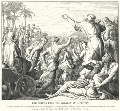 Tilbagekomsten fra det babyloniske fangenskab (gravering) af Julius (after) Schnorr von Carolsfeld