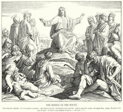 Bjergprædikenen (gravering) af Julius (after) Schnorr von Carolsfeld
