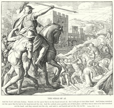 The Siege of Ai (gravering) af Julius (after) Schnorr von Carolsfeld