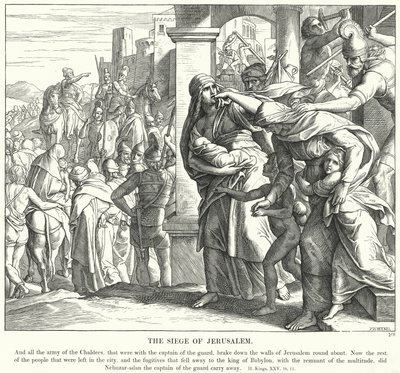 Belejringen af Jerusalem (gravering) af Julius (after) Schnorr von Carolsfeld