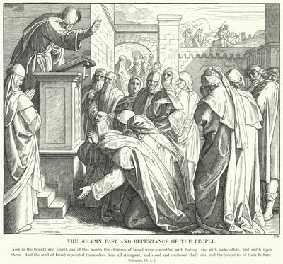 Folkets højtidelige faste og omvendelse (gravering) af Julius (after) Schnorr von Carolsfeld