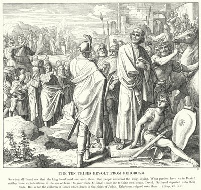 De ti stammer gør oprør fra Rehabeam (gravering) af Julius (after) Schnorr von Carolsfeld