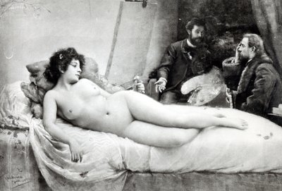 Emile Zola (1840-1902) i kunstnerens atelier, 1891 af Julius C. Rolshoven