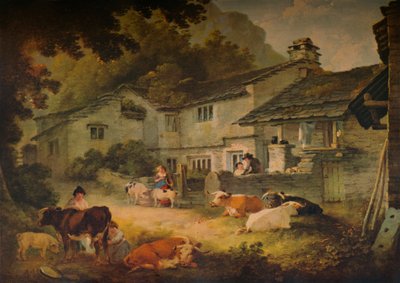 Sommerhuslandskab med kvæg ved Ambleside, 1803 af Julius Caesar Ibbetson