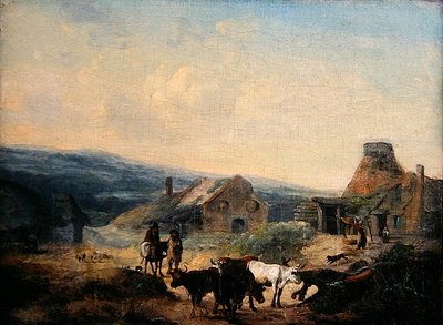 Romantisk landlig scene af Julius Caesar Ibbetson