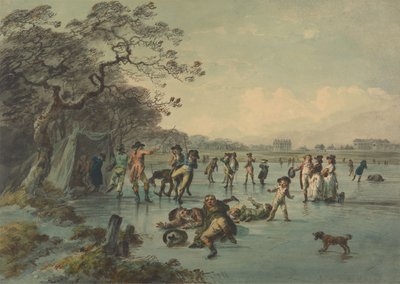 Skøjteløb i Hyde Park af Julius Caesar Ibbetson