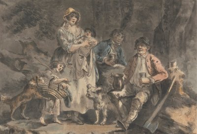 Træhugger og hans familie af Julius Caesar Ibbetson
