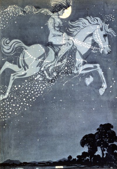 Nattevandreren, slutningen af det 19. århundrede (illustration) af Julius Diez