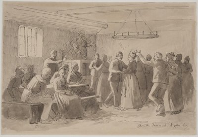 "Bruden danser ind i de giftes lag" af Julius Exner