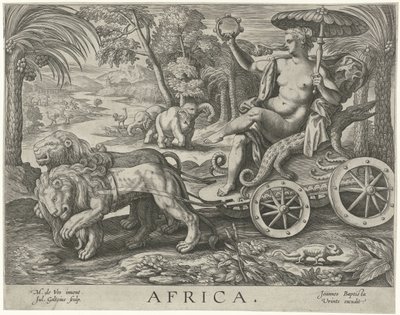 Afrika Afrika (titel på objekt) De fire kontinenter (serietitel) af Julius Goltzius