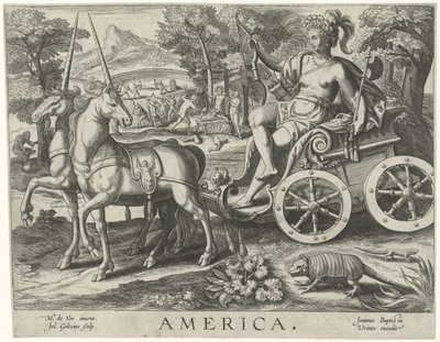 Amerika Amerika (titel på objekt) De fire kontinenter (serietitel) af Julius Goltzius