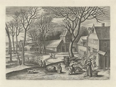 december (titel på objekt) De tolv måneder (serietitel) af Julius Goltzius