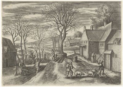 februar Febrvarivs (titel på objekt) De tolv måneder (serietitel) af Julius Goltzius