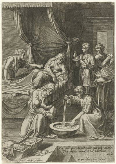 Jomfru Marias fødsel af Julius Goltzius