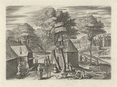 september (titel på objekt) De tolv måneder (serietitel) af Julius Goltzius
