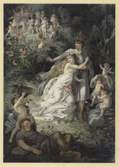 Illustration til A Midsummer Nights Dream (chromolitho) af Julius Hoeppner