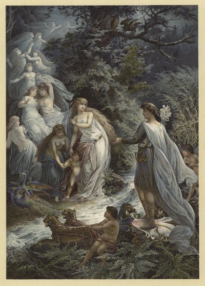 Illustration til A Midsummer Nights Dream (chromolitho) af Julius Hoeppner