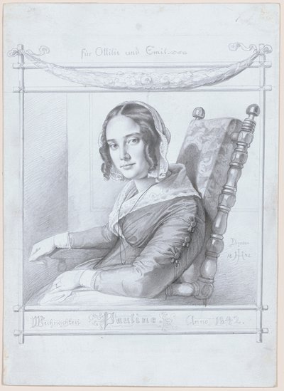 Pauline, kunstnerens hustru af Julius Hubner