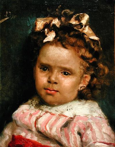 Lille pige Metisse (olie på lærred) af Julius Leblanc Stewart