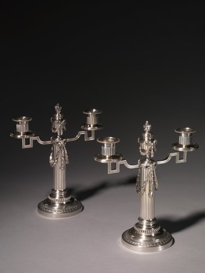 Lysestage, firma Peter Carl Fabergé af Julius Rappoport
