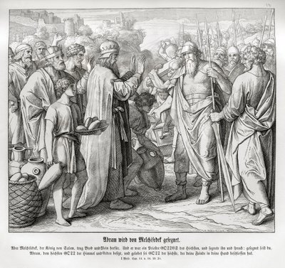 Abraham er velsignet af Melkisedek, Første Mosebog af Julius Schnorr von Carolsfeld