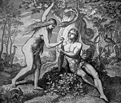 Adam og Eva med æblet af Julius Schnorr von Carolsfeld