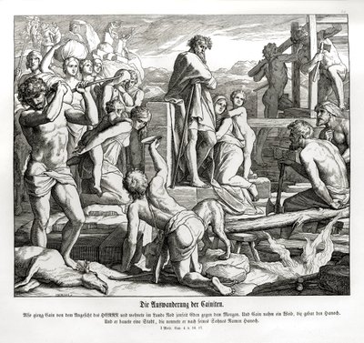 Kains liv i Nod efter hans eksil, 1. Mosebog af Julius Schnorr von Carolsfeld