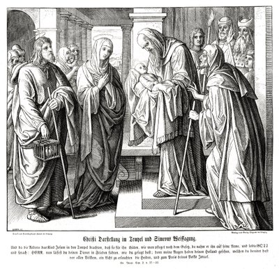 Kristus præsenteres i templet, Lukasevangeliet af Julius Schnorr von Carolsfeld